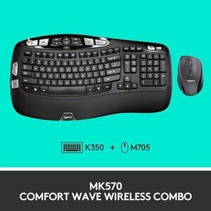 Logitech MK570 Comfort Wave Wireless Keyboard & Mouse. NEW, unused, open box. 👀